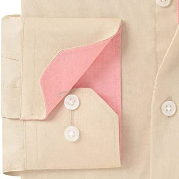 GOLLNWE Long Sleeve Contrast Collar & Convertible Cuffs Dress Shirt  NEW W/TAGS! - Picture 3 of 12